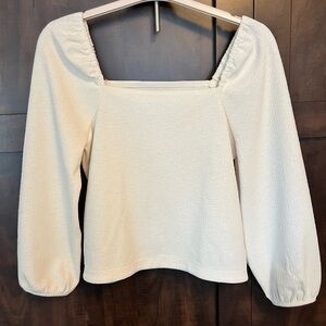 Madewell Square Neck Cream Puff Sleeve Top